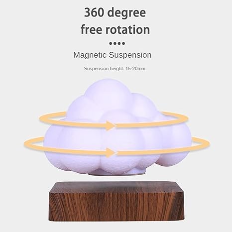 || Floating Cloud Lamp Magnetic Levitating Lamp 360 Degree Automatic Rotating with 3 Modes Lighting for Office, Bedroom, Home Decor etc.