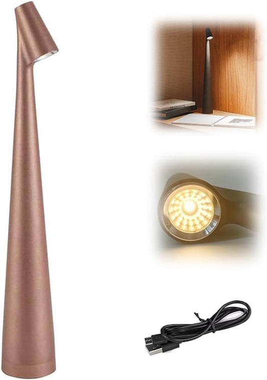 Portable LED Table Lamp – USB Rechargeable Cordless Touch Lamp with Focused Light, 1200 mAh Battery, Modern Design, 3-Level Dimmable Night Light for Bedroom,Study Room, Living Room, or Office