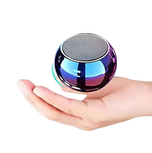 Mini Boost 4 Bluetooth Speaker 4D Mini Electroplating Round Steel Speaker - Multicolor (Pack of 1)
