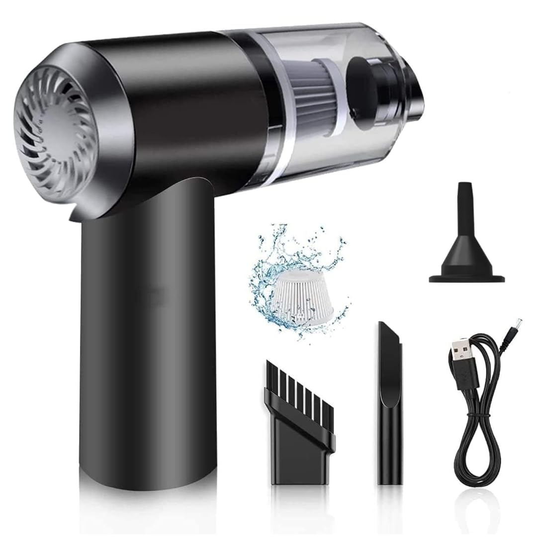 Car Vacuum Cleaner 3 in 1 with 3 Attachments & Blower | Cordless Handheld Vacuum Cleaner for Wet & Dry Cleaning for Home/Office/Car/Keyboard/Travel/Sofa/Office()