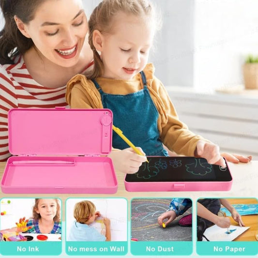 Writing Tablet Pencil Case for – 2 in 1 LCD Digital Slate for, E-Note Pad, Pencil Box for Kids, Doodle Writing Board for School Going Kids, Educational