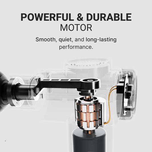 Full Body Gun Massager With Hot And Cold Therapy, 3000Mah Battery, 6 Interchangeable Heads, 6 Speed Levels, Carry Pouch., Black