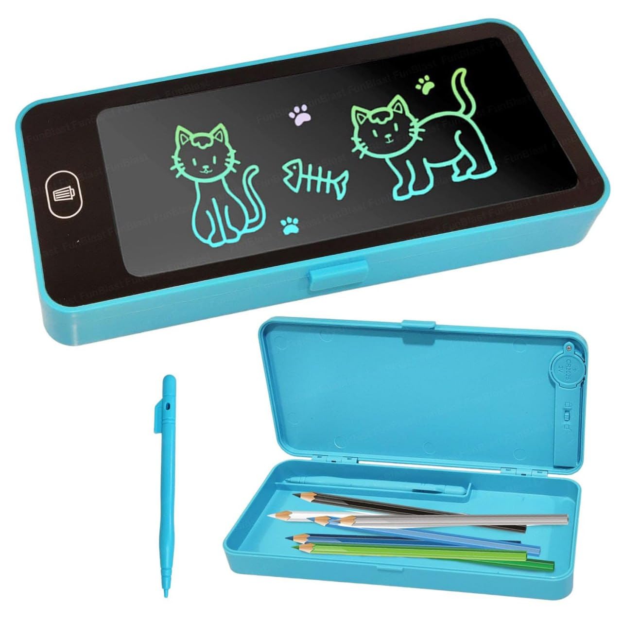 Writing Tablet Pencil Case for – 2 in 1 LCD Digital Slate for, E-Note Pad, Pencil Box for Kids, Doodle Writing Board for School Going Kids, Educational