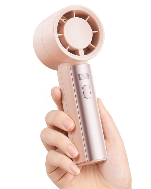 Small Portable Handheld Fan, Powerful High Speed Turbo Cooling, 4000mAh USB Rechargeable Battery Powered Mini Personal Fan, Summer Outdoor Travel Essentials for Men Women, Black