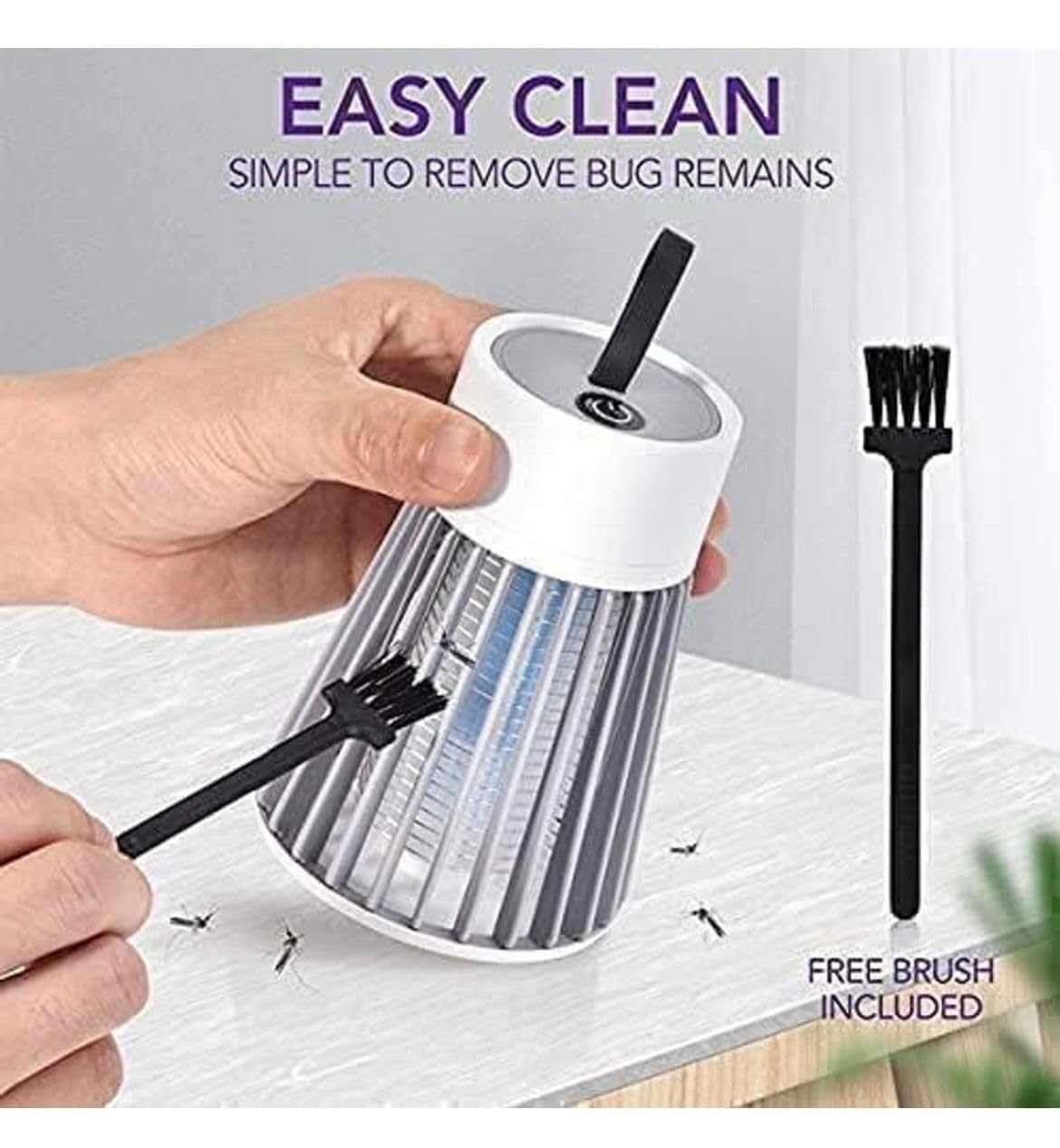 Eco-Friendly LED Mosquito Killer Machine ? USB-Powered Indoor Bug Zapper for Home ? Chemical-Free Insect Trap Safe for Kids & Pets ? Easy to Clean, Compact Design (Mosquito LAMP)