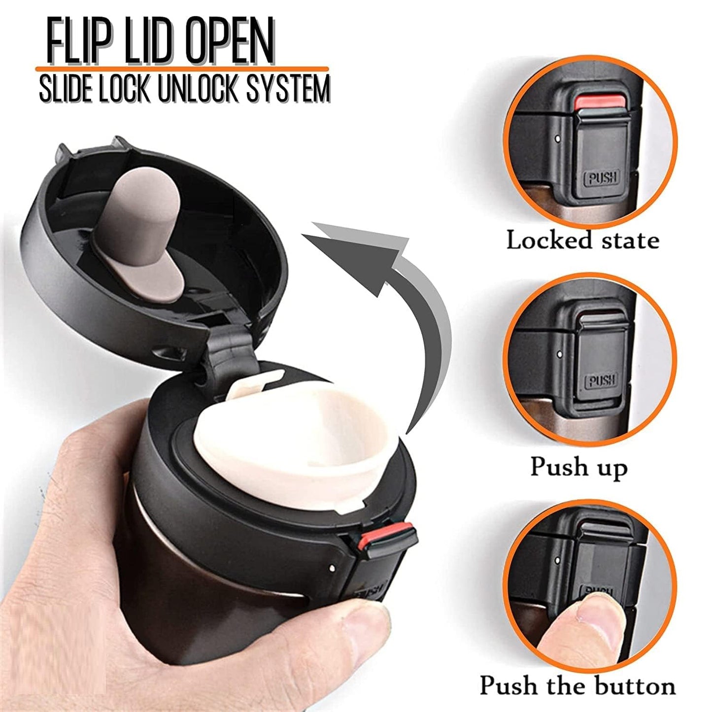 1200ML Tumbler with Lid and Straw | Stainless Steel Water Tumbler Sipper Insulated Hot and Cold with Handle Leak Proof Cup Coffee Mug Cupholder for Gym Office Travelling