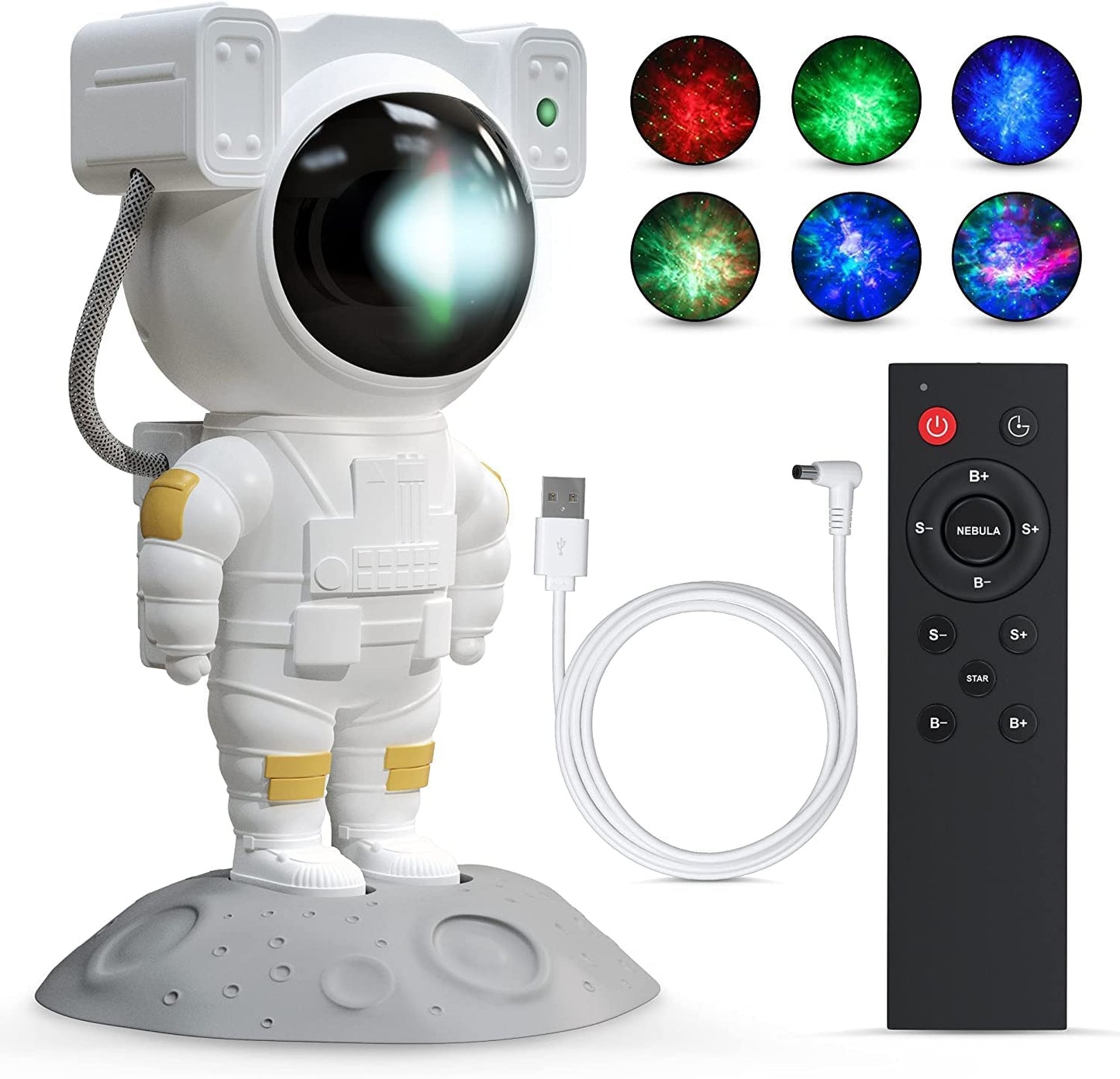 Astronaut Galaxy Projector Night Light – 360° Rotating Nebula Star Projector with Remote Control, Timer & Adjustable Head – Space Lamp for Kids’ Bedroom, Gifts, Gaming Room, Home & Décor