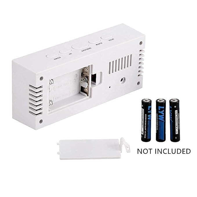 Digital Alarm Clock Table Clock for Students, Heavy Sleepers, Bedroom, Office, Corporate | Mini Alarm Clock with Loud Sound, Automatic Sensor, Date & Temperature