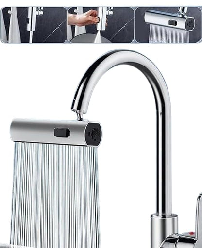 3 in 1 Waterfall Kitchen Faucet,360° Swivelling Anti-Splash Sink Faucet Sprayer Adapter,Universal Tap Extender for Kitchen and Bathroom Sink and Wash Basin