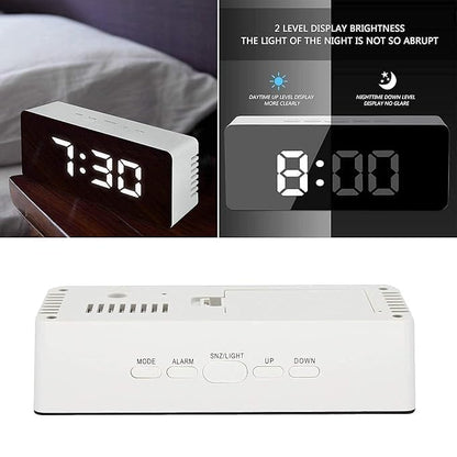 Digital Alarm Clock Table Clock for Students, Heavy Sleepers, Bedroom, Office, Corporate | Mini Alarm Clock with Loud Sound, Automatic Sensor, Date & Temperature