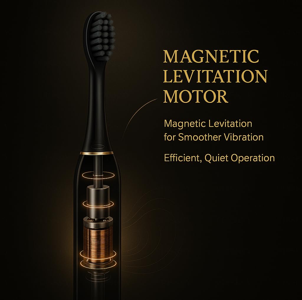 Electric Smart X-9, USB Fast Rechargeable Sonic Toothbrush With 4 Soft Brush Heads & 6 Advance Modes, IPX7 Waterproof With Smart Timmer, 5X Plaque Reduction (ELE_Toothbrush_Black)