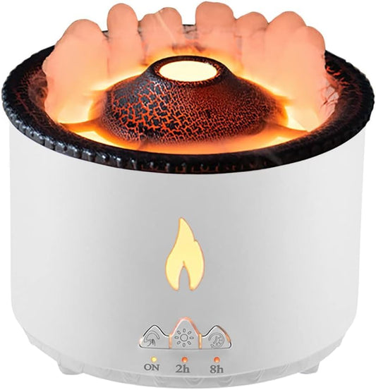 Volcano Flame Humidifier Original Flame Diffuser Volcano Lamp Aroma Diffuser for Essential Oils Diffusers, Small Fireplace Humidifier Fire Oil Diffuse for Bedroom