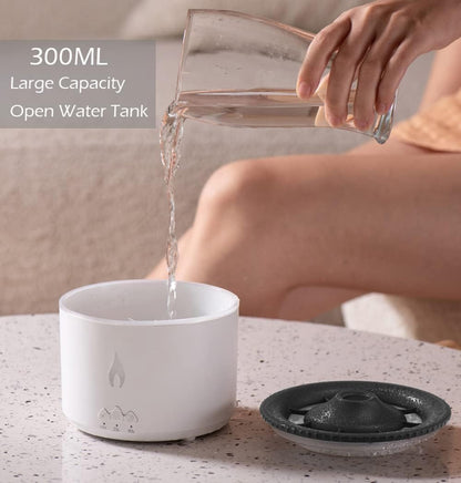 Volcano Flame Humidifier Original Flame Diffuser Volcano Lamp Aroma Diffuser for Essential Oils Diffusers, Small Fireplace Humidifier Fire Oil Diffuse for Bedroom