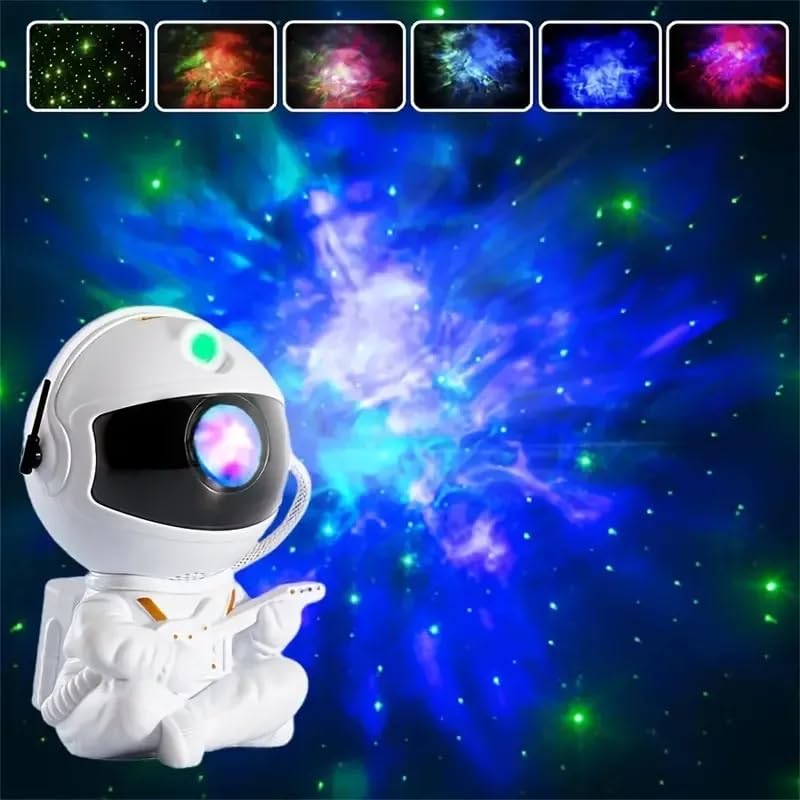 Astronaut Galaxy Projector Night Light – 360° Rotating Nebula Star Projector with Remote Control, Timer & Adjustable Head – Space Lamp for Kids’ Bedroom, Gifts, Gaming Room, Home & Décor