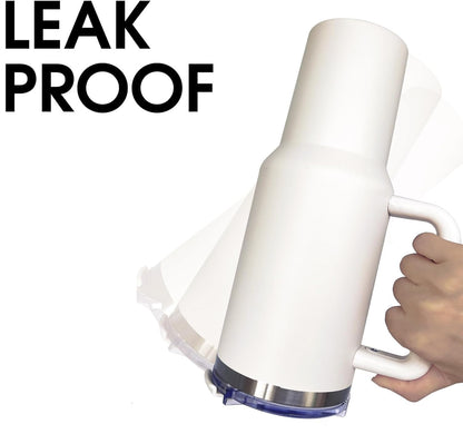 1200ML Tumbler with Lid and Straw | Stainless Steel Water Tumbler Sipper Insulated Hot and Cold with Handle Leak Proof Cup Coffee Mug Cupholder for Gym Office Travelling