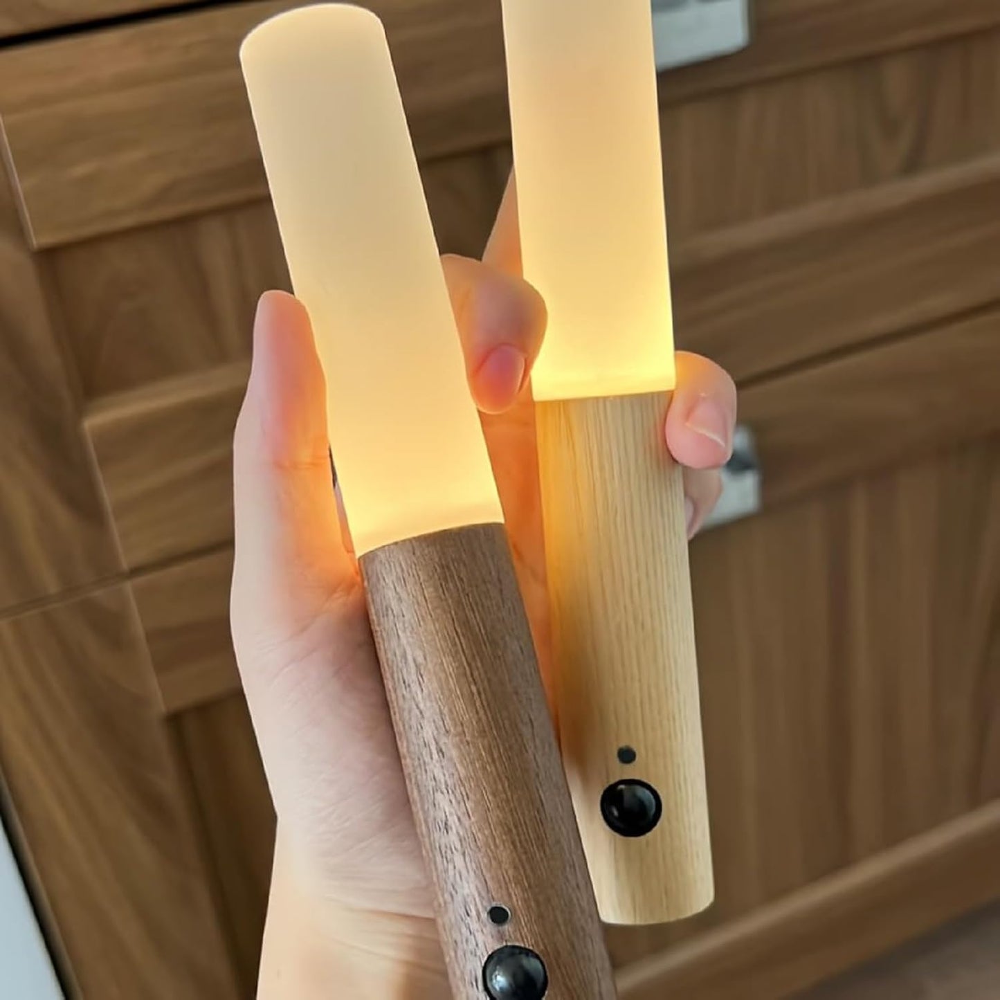 Wood Motion Sensor Night Light | LED Body Sensor, 3 Adjustable Modes | USB Rechargeable, Energy Efficient | Ideal for Bedroom, Hallway, Staircase | Pack of 1