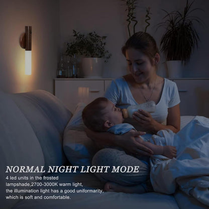 Wood Motion Sensor Night Light | LED Body Sensor, 3 Adjustable Modes | USB Rechargeable, Energy Efficient | Ideal for Bedroom, Hallway, Staircase | Pack of 1