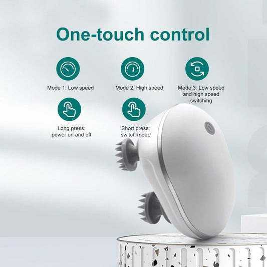 Electric Head,Scalp Massager | Advance Red Light Therapy for Boost Growth Fall Control Therapy | 3 Speed Mode Handheld,Portable,Scalp Scratcher Body Massage for Growth,Deep Clean & Stress Relaxation