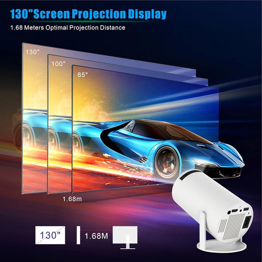 Smart Portable Projector, 1080P Resolution, 200 ANSI, 4500 Lumens, WiFi 6, Bluetooth 5.1, Android 11