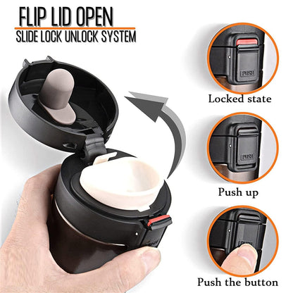 1200ML Tumbler with Lid and Straw | Stainless Steel Water Tumbler Sipper Insulated Hot and Cold with Handle Leak Proof Cup Coffee Mug Cupholder for Gym Office Travelling