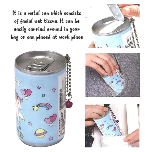 DealFry Mini Wet Wipes Can, Portable Wet Wipes Tissue Can for Cleaning Face Body for Kids Women and Men, 30 Wipes (D-02 | Assorted Color) (Pack-4)