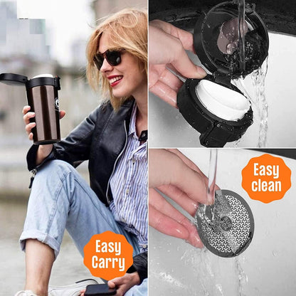 1200ML Tumbler with Lid and Straw | Stainless Steel Water Tumbler Sipper Insulated Hot and Cold with Handle Leak Proof Cup Coffee Mug Cupholder for Gym Office Travelling