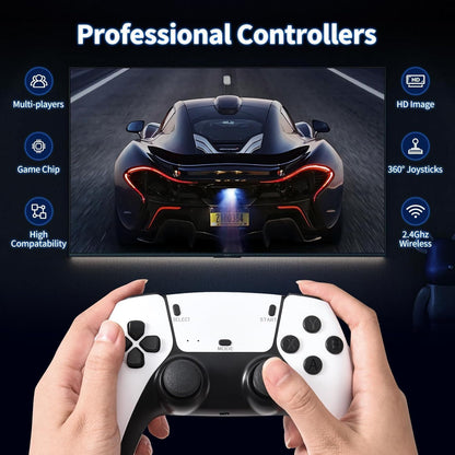 2.4G Wireless Game Stick New Wireless Console Retro Video Game for TV- 4K Ultra HD | Video Game | Gaming Console | Retro Game Stick | 20000 Plus Games | 23 Emulators | Dual-Player Setup |