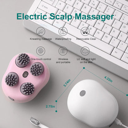 Electric Head,Scalp Massager | Advance Red Light Therapy for Boost Growth Fall Control Therapy | 3 Speed Mode Handheld,Portable,Scalp Scratcher Body Massage for Growth,Deep Clean & Stress Relaxation