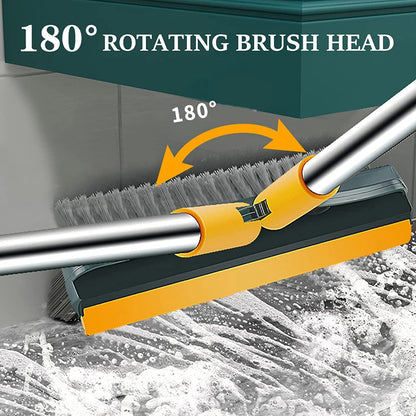 3 in 1 Bathroom Cleaning Brush with Wiper and Squeegees,Tiles Cleaning Brush with Long Handle Tile Cleaner Brush Bathroom Floor Brush Window Cleaning Brush Floor Scrub Brush Shower Squeezer