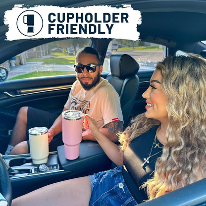 1200ML Tumbler with Lid and Straw | Stainless Steel Water Tumbler Sipper Insulated Hot and Cold with Handle Leak Proof Cup Coffee Mug Cupholder for Gym Office Travelling