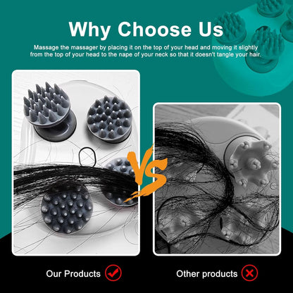 Electric Head,Scalp Massager | Advance Red Light Therapy for Boost Growth Fall Control Therapy | 3 Speed Mode Handheld,Portable,Scalp Scratcher Body Massage for Growth,Deep Clean & Stress Relaxation