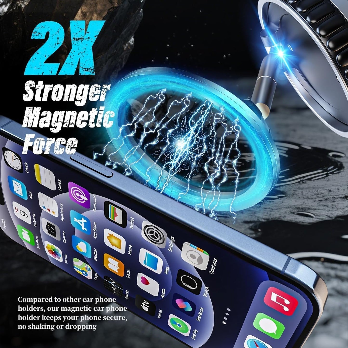 ZedGear 360° Magnetic Car Mobile Holder for Dashboard Vacuum Suction Phone Holder Mount Hand Free Magnetic Cell Phone Stand with Strong Grip Shockproof Suction Cup for Car Gym Office Table - Black